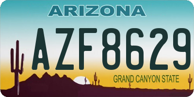 AZ license plate AZF8629