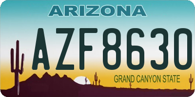 AZ license plate AZF8630