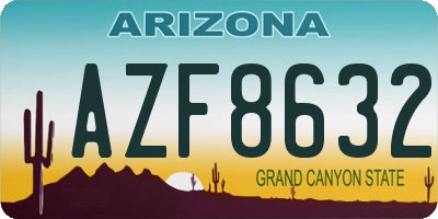AZ license plate AZF8632