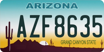 AZ license plate AZF8635