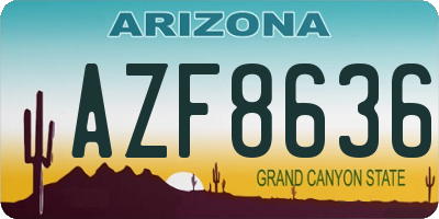 AZ license plate AZF8636