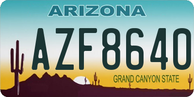 AZ license plate AZF8640