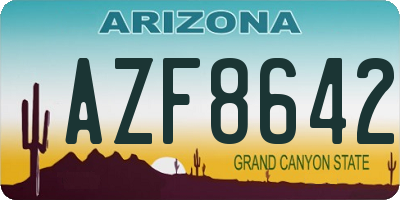 AZ license plate AZF8642