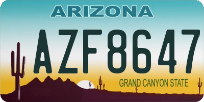 AZ license plate AZF8647