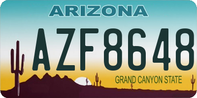 AZ license plate AZF8648