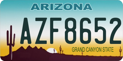 AZ license plate AZF8652
