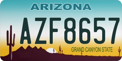 AZ license plate AZF8657