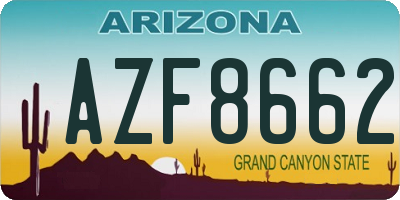 AZ license plate AZF8662