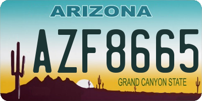 AZ license plate AZF8665