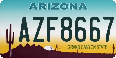 AZ license plate AZF8667
