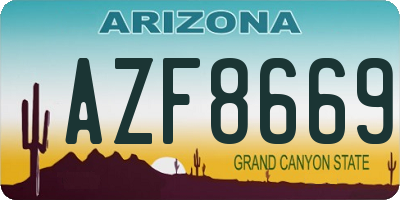 AZ license plate AZF8669