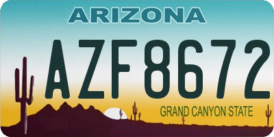AZ license plate AZF8672