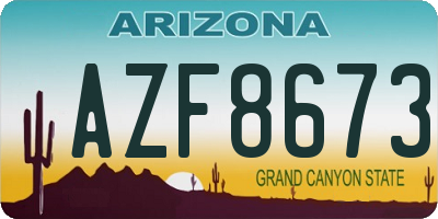 AZ license plate AZF8673