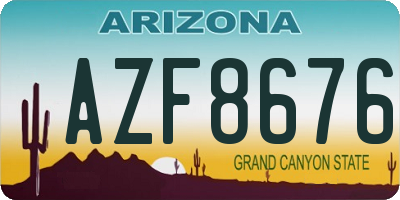 AZ license plate AZF8676