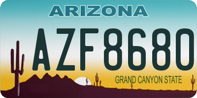 AZ license plate AZF8680