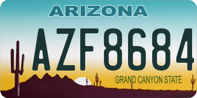 AZ license plate AZF8684