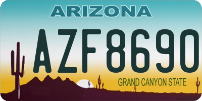 AZ license plate AZF8690