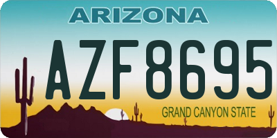 AZ license plate AZF8695