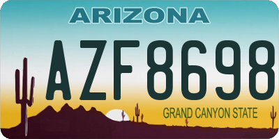 AZ license plate AZF8698