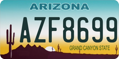AZ license plate AZF8699