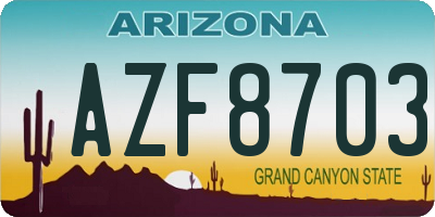 AZ license plate AZF8703