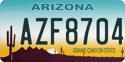 AZ license plate AZF8704