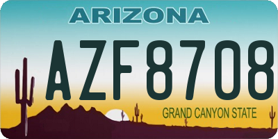AZ license plate AZF8708