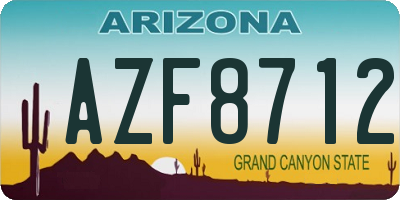 AZ license plate AZF8712