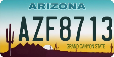 AZ license plate AZF8713