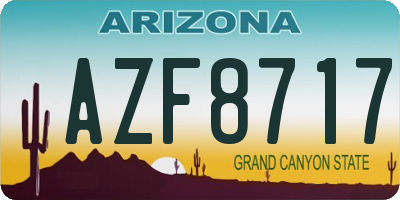 AZ license plate AZF8717