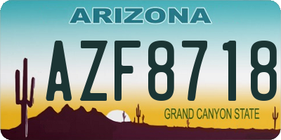 AZ license plate AZF8718