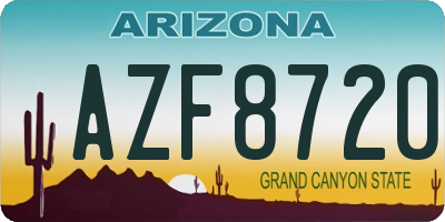 AZ license plate AZF8720