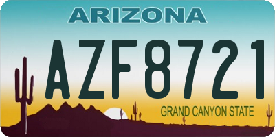 AZ license plate AZF8721