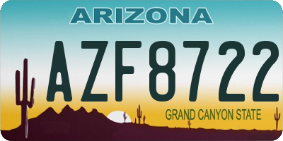 AZ license plate AZF8722