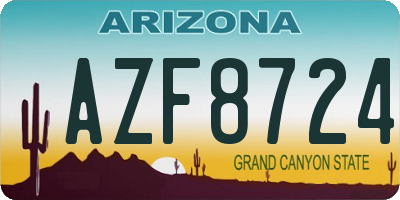 AZ license plate AZF8724