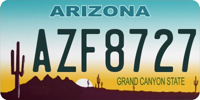 AZ license plate AZF8727