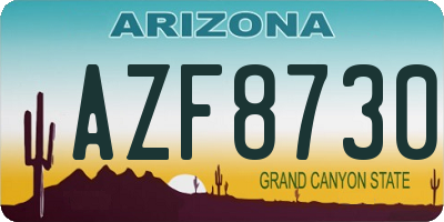 AZ license plate AZF8730
