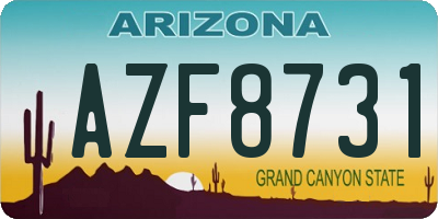AZ license plate AZF8731