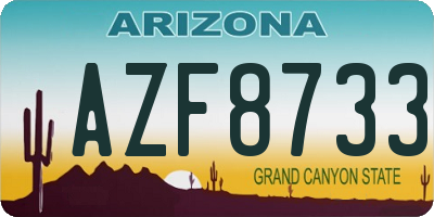 AZ license plate AZF8733