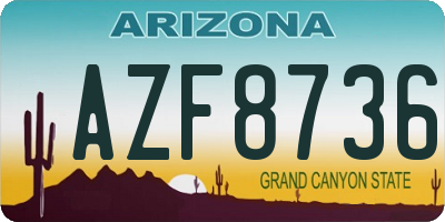 AZ license plate AZF8736