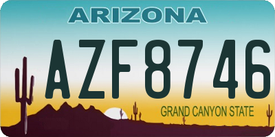 AZ license plate AZF8746
