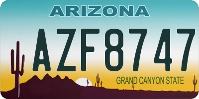 AZ license plate AZF8747