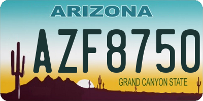 AZ license plate AZF8750