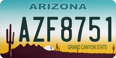 AZ license plate AZF8751