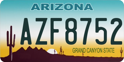 AZ license plate AZF8752