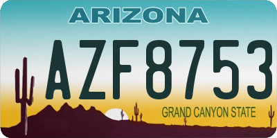 AZ license plate AZF8753