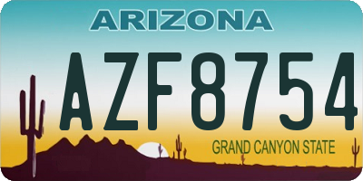 AZ license plate AZF8754