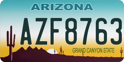 AZ license plate AZF8763