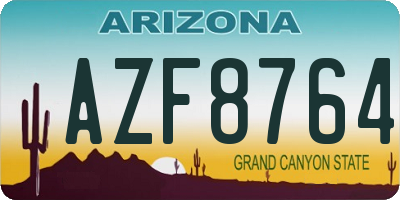 AZ license plate AZF8764