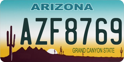 AZ license plate AZF8769